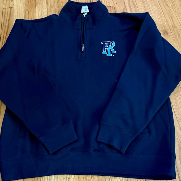 Eighty Eight UNIVERSITY of RHODE ISLAND logo navy quarter zip sweatshirt, XL - Picture 1 of 2